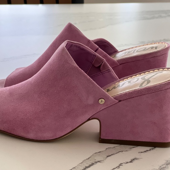 Sam Edelman Suede Heels-  Soft lilac Sz 7.5 - Picture 3 of 8